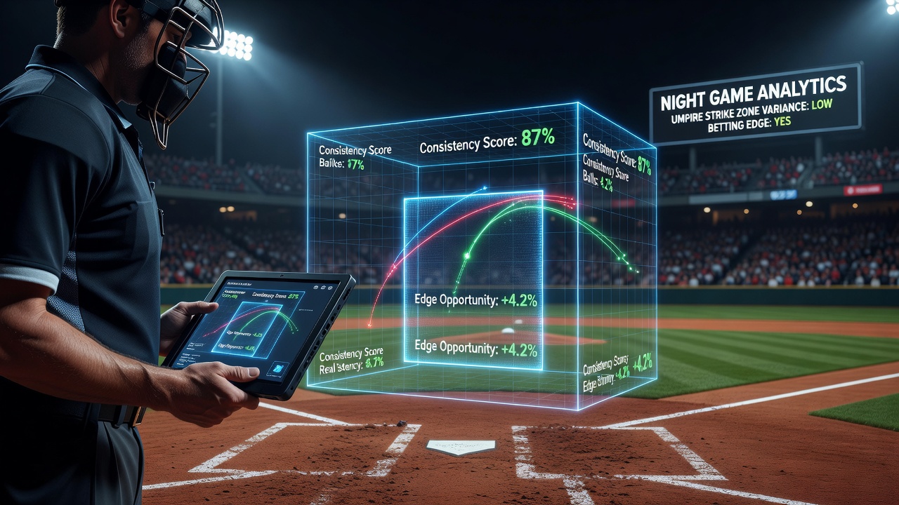 Heatmap der Strike-Zone-Konsistenz in Nachtspielen mit Fokus auf Umpire-Entscheidungen