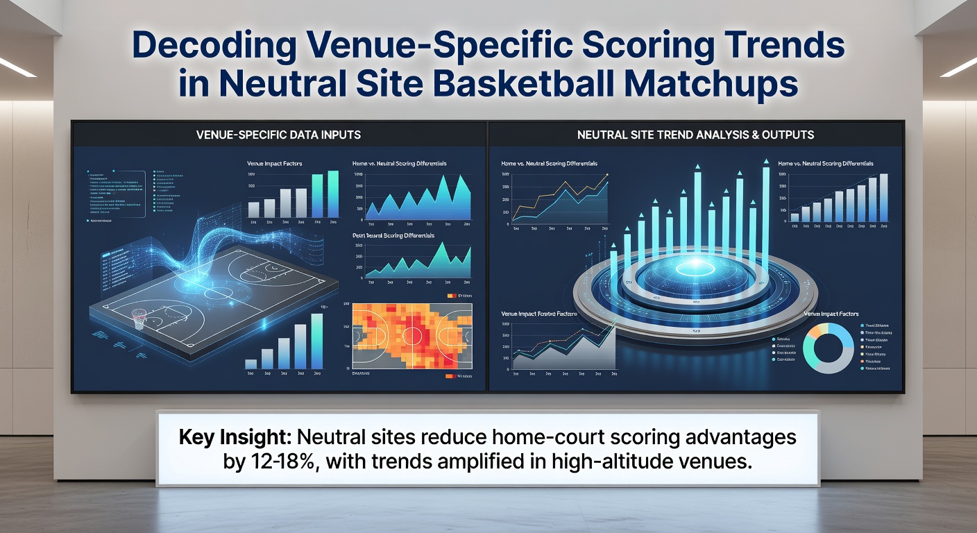 Statistische Grafik zu Scoring-Trends in neutralen Basketball-Hallen