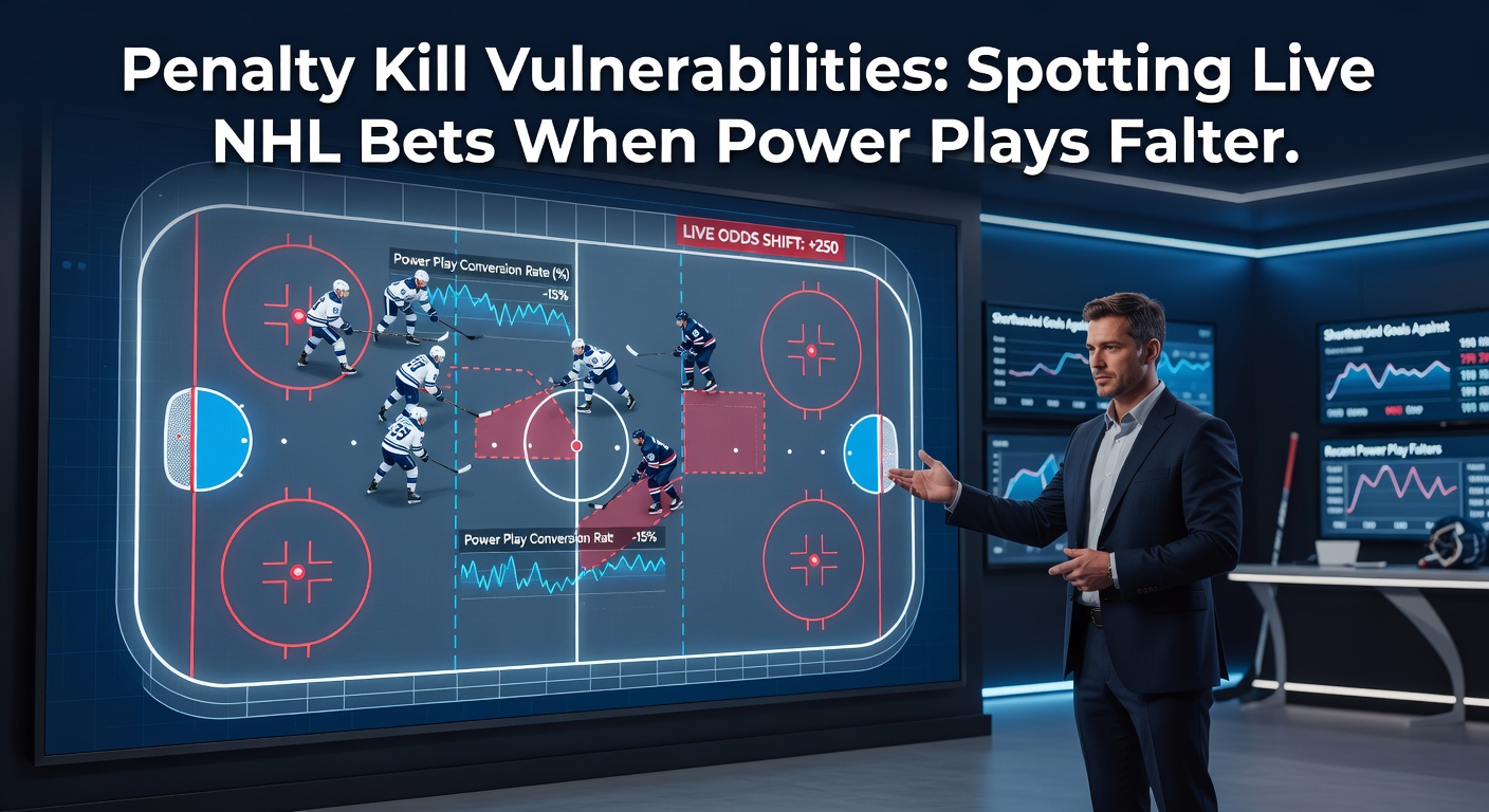 NHL-Spieler im Penalty Kill, der unter Druck gerät, während das Power Play des Gegners aufbaut