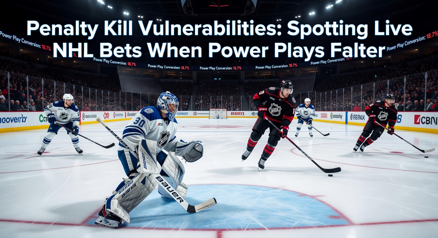Live-Statistik-Dashboard während eines NHL-Power-Play-Versuchs mit steigenden Shot-Zahlen
